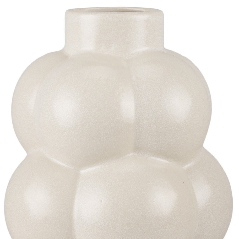 14" Cream Modern Bubble Vase