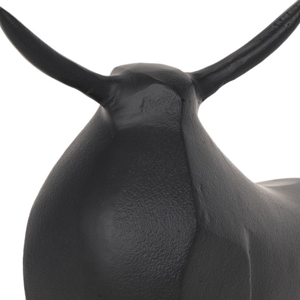 11" Black Aluminum Bull Sculpture