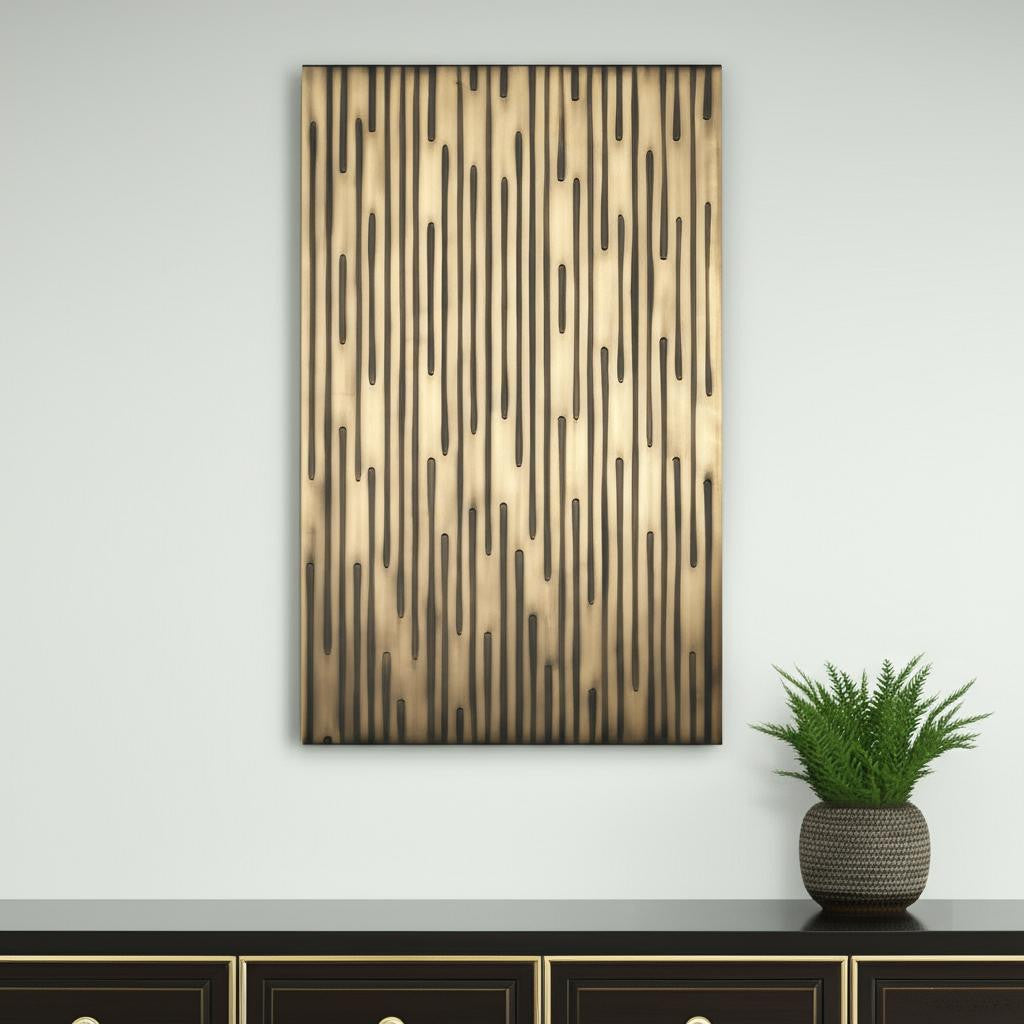 21" x 35" Gold Deco Metal Wall Art