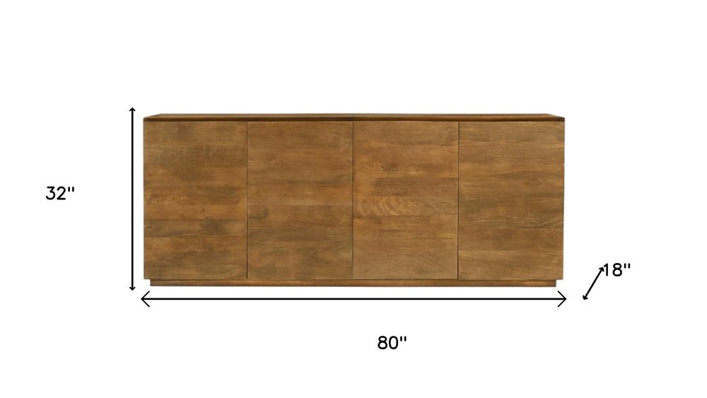 80" Brown Simple Mid-Century Sideboard