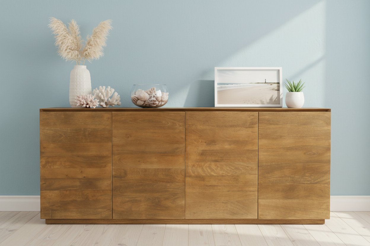 80" Brown Simple Mid-Century Sideboard