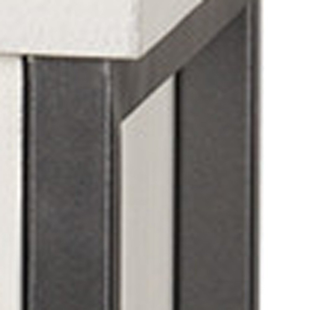 63" Gray and White Wood Carved Geometric Sideboard