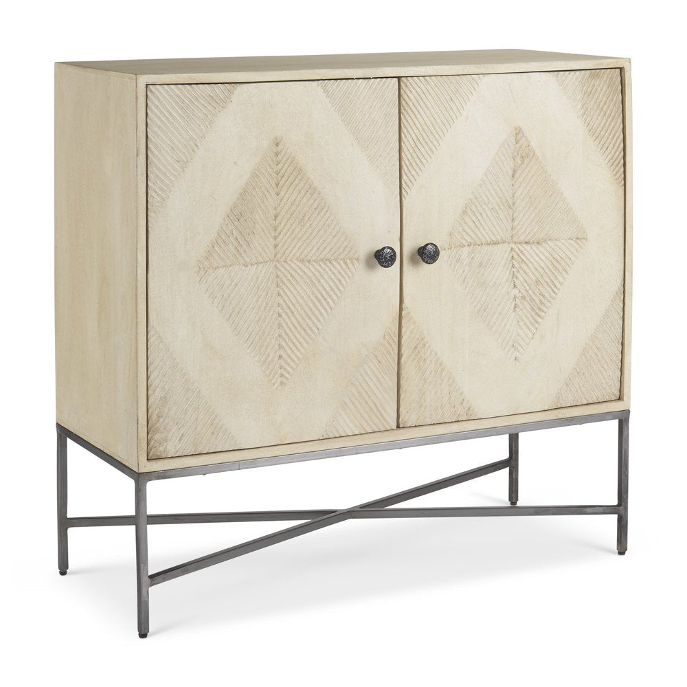 34" Brown Deco Cabinet