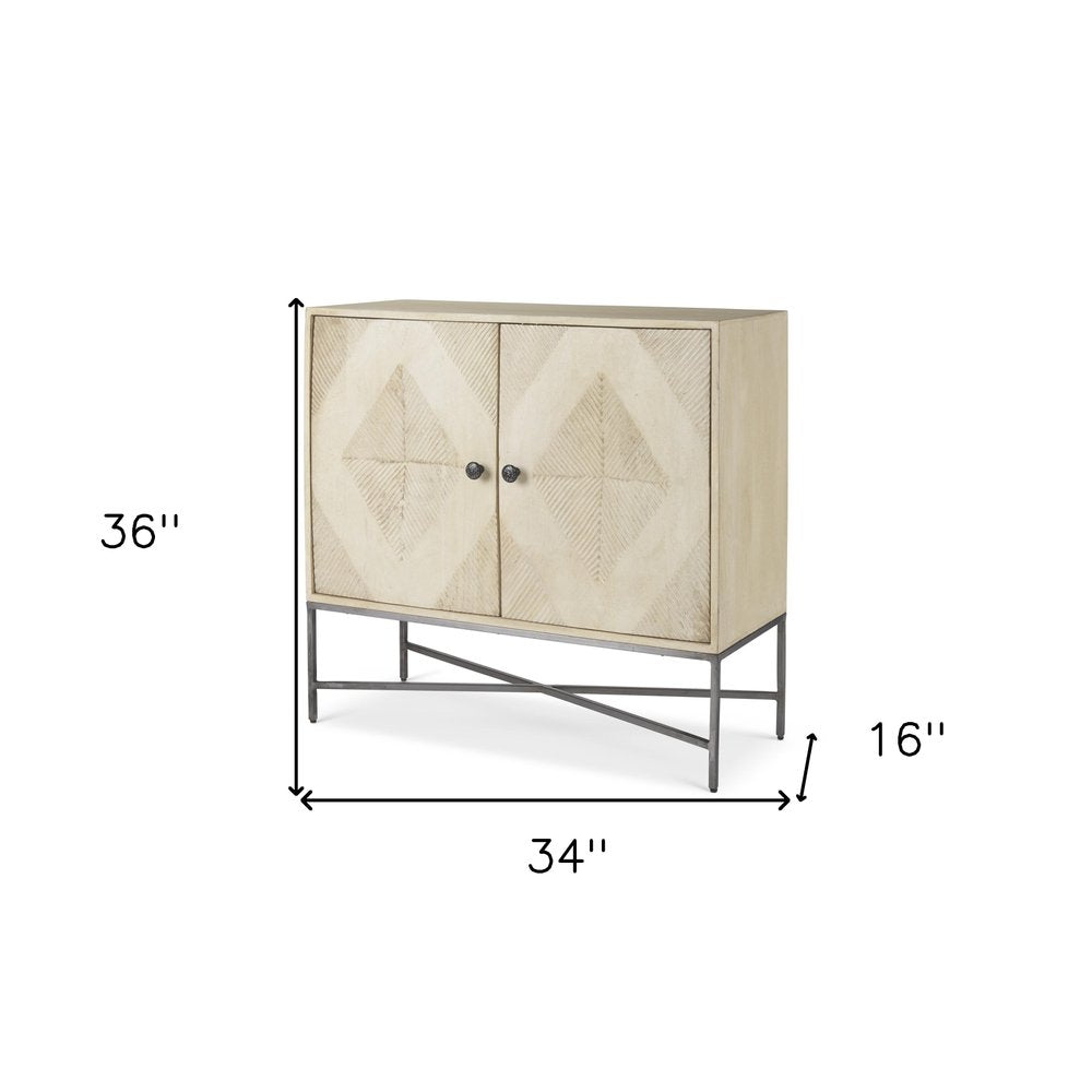 34" Brown Deco Cabinet