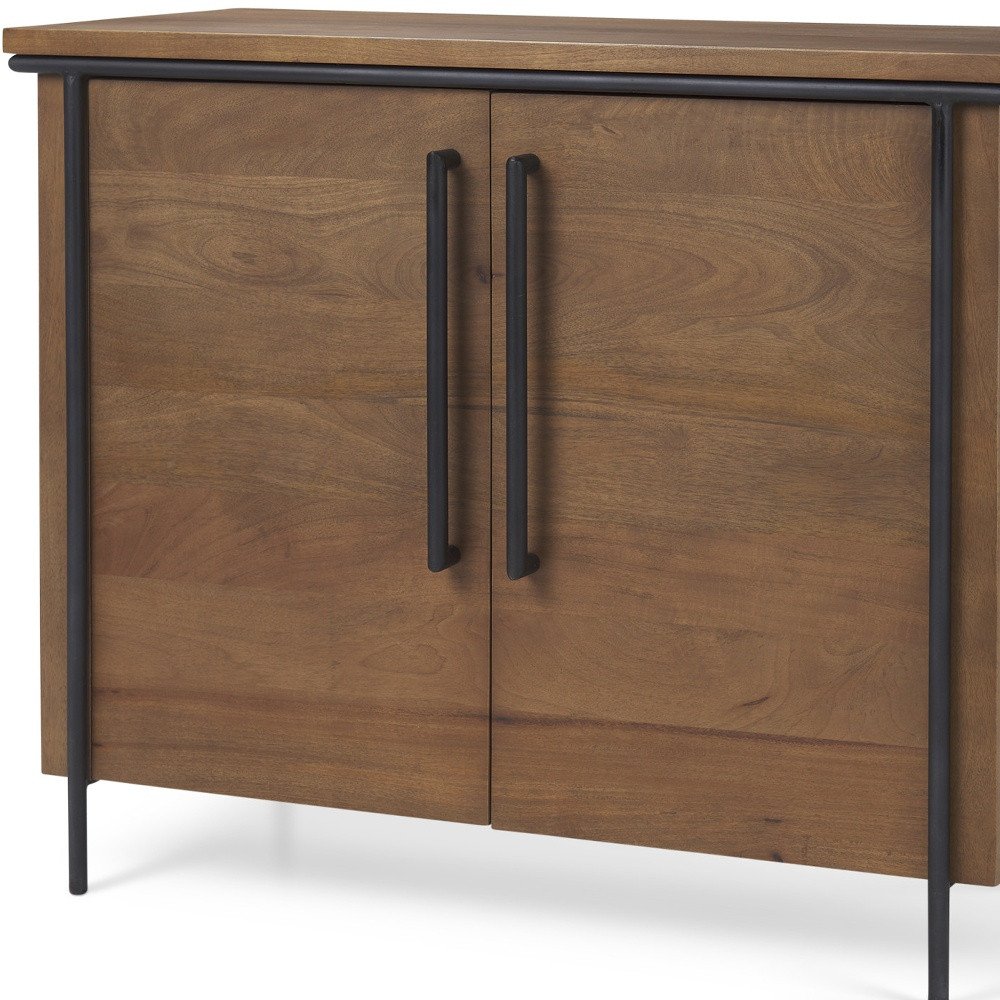 40" Brown and Black Contemporary Cabinet