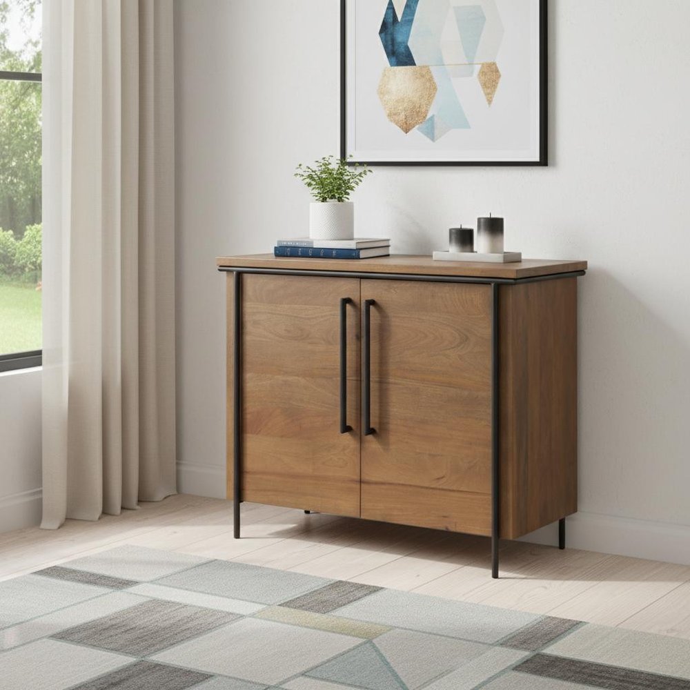 40" Brown and Black Contemporary Cabinet