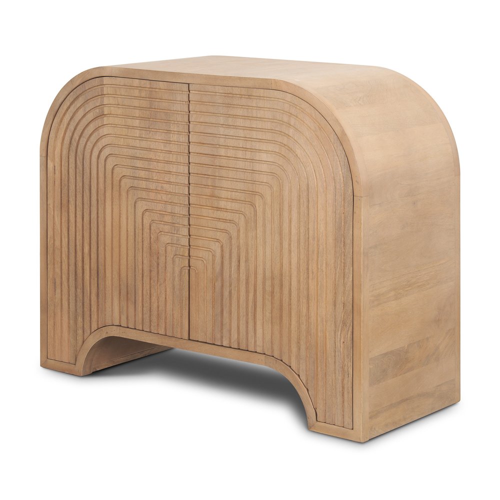 40" Arch Fluted Wood Cabinet