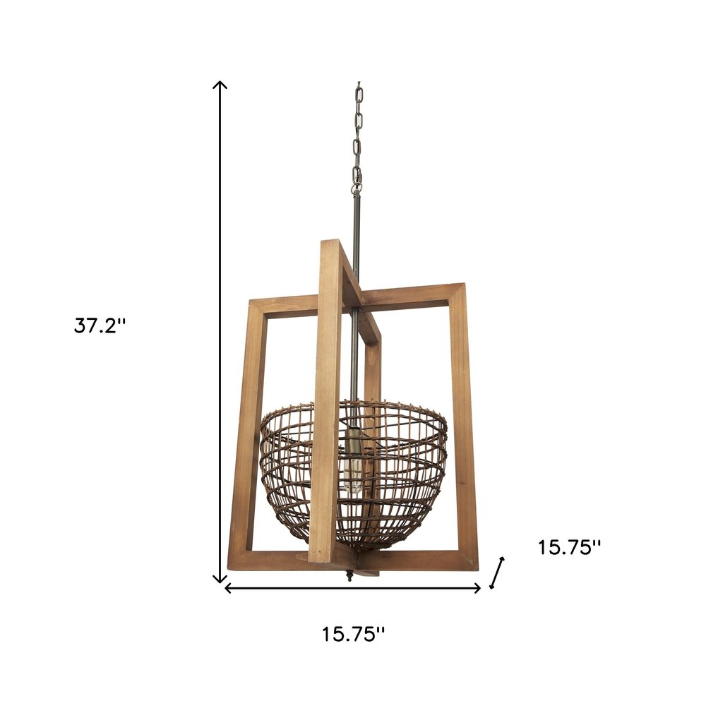 16" Brown Nest Pendant Light