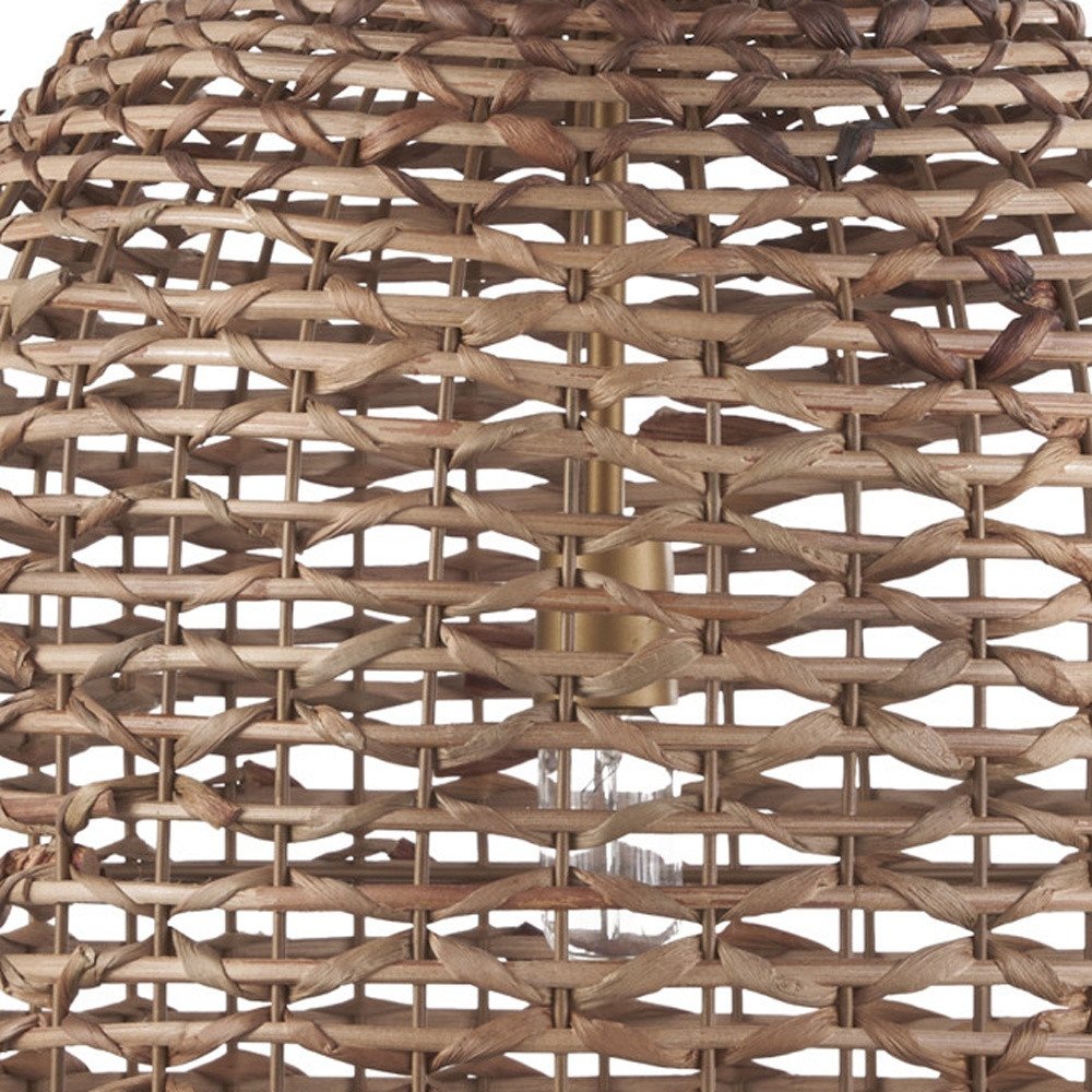 18" Brown Rattan Shade Pendant Light