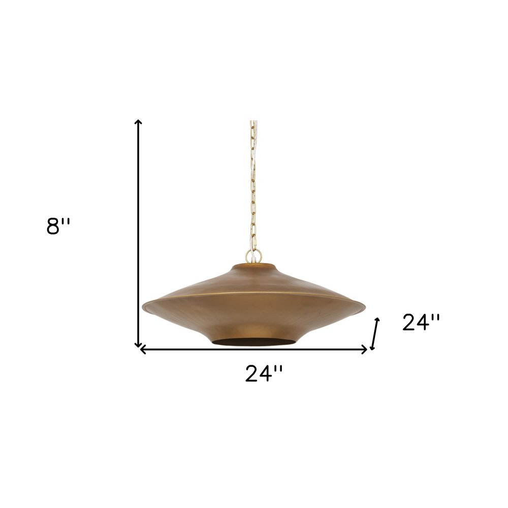 24" Gold Saucer Pendant Light