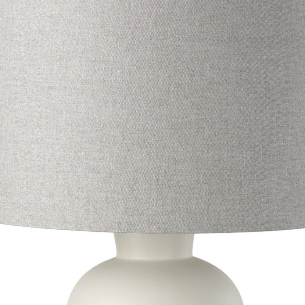 33" Cream Ceramic Round Table Lamp