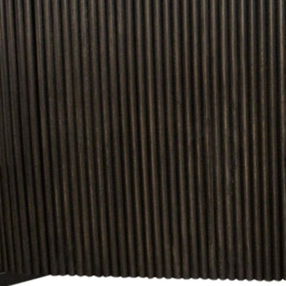 80" Brown Oval Fluted Wood Sideboard