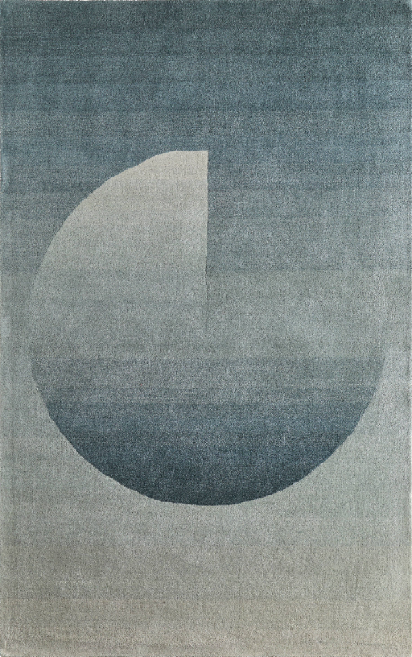Blue and White Ombre Geometric Rug