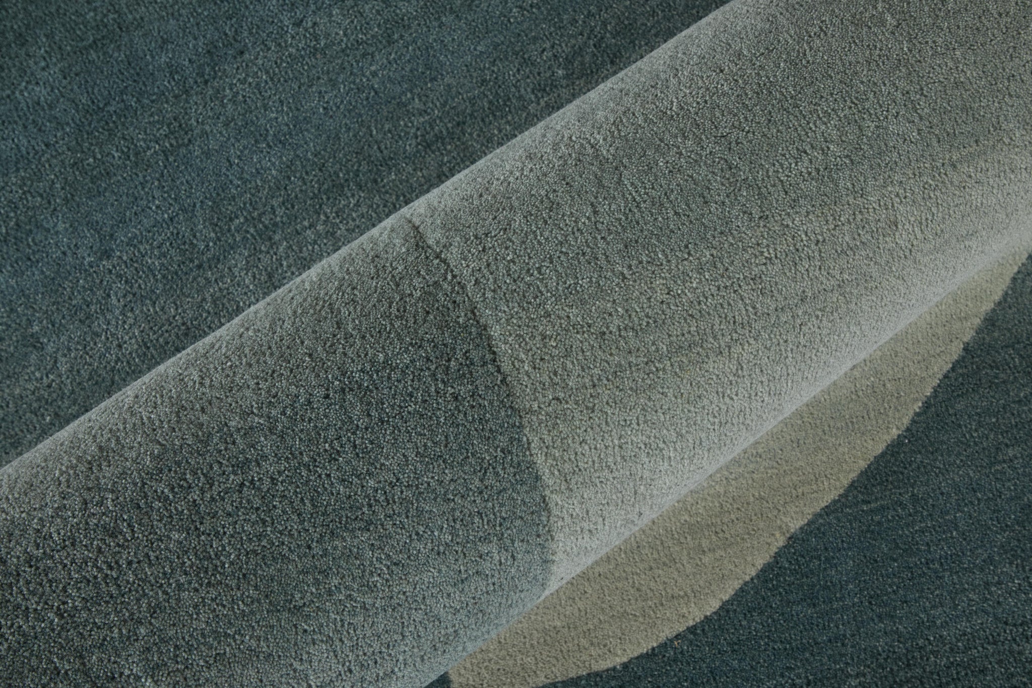 Blue and White Ombre Geometric Rug