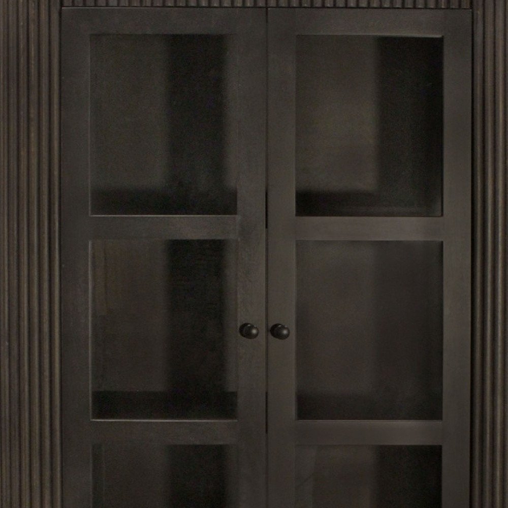 48" Dark Brown Fluted Wood Cabinet