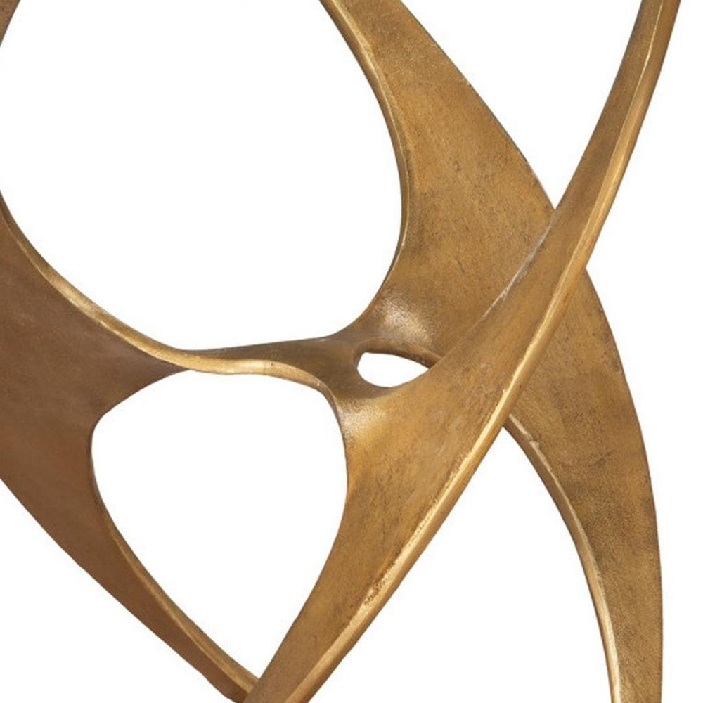 23" Gold Metal Abstract End Table