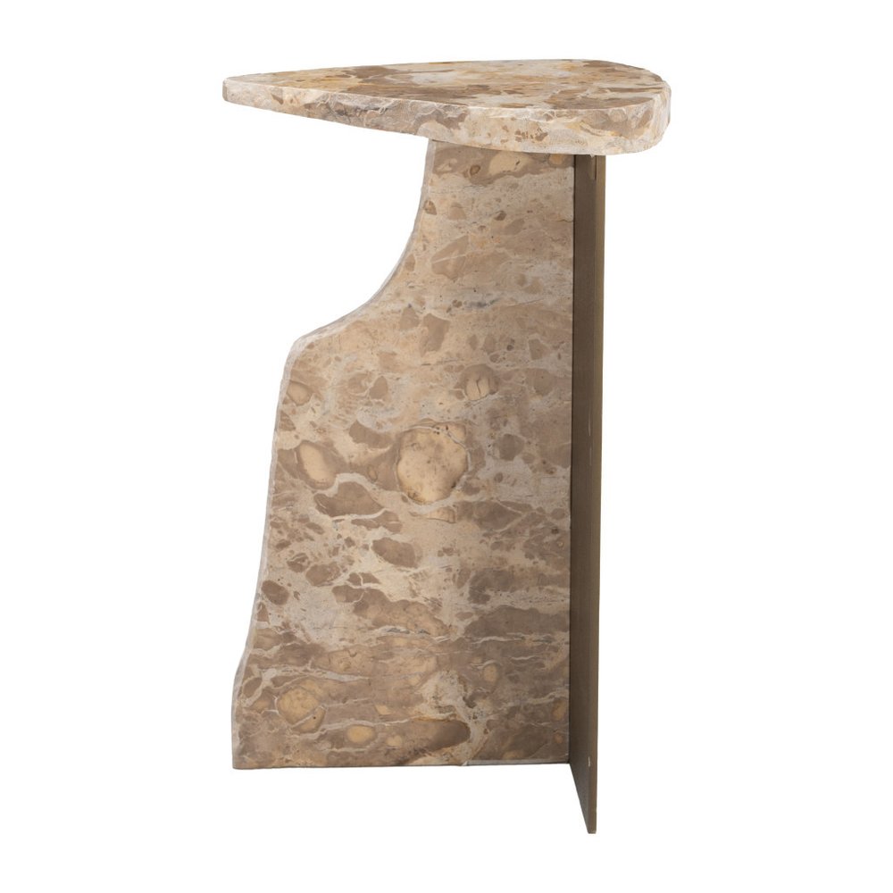 24" Natural Marble Pedestal End Table