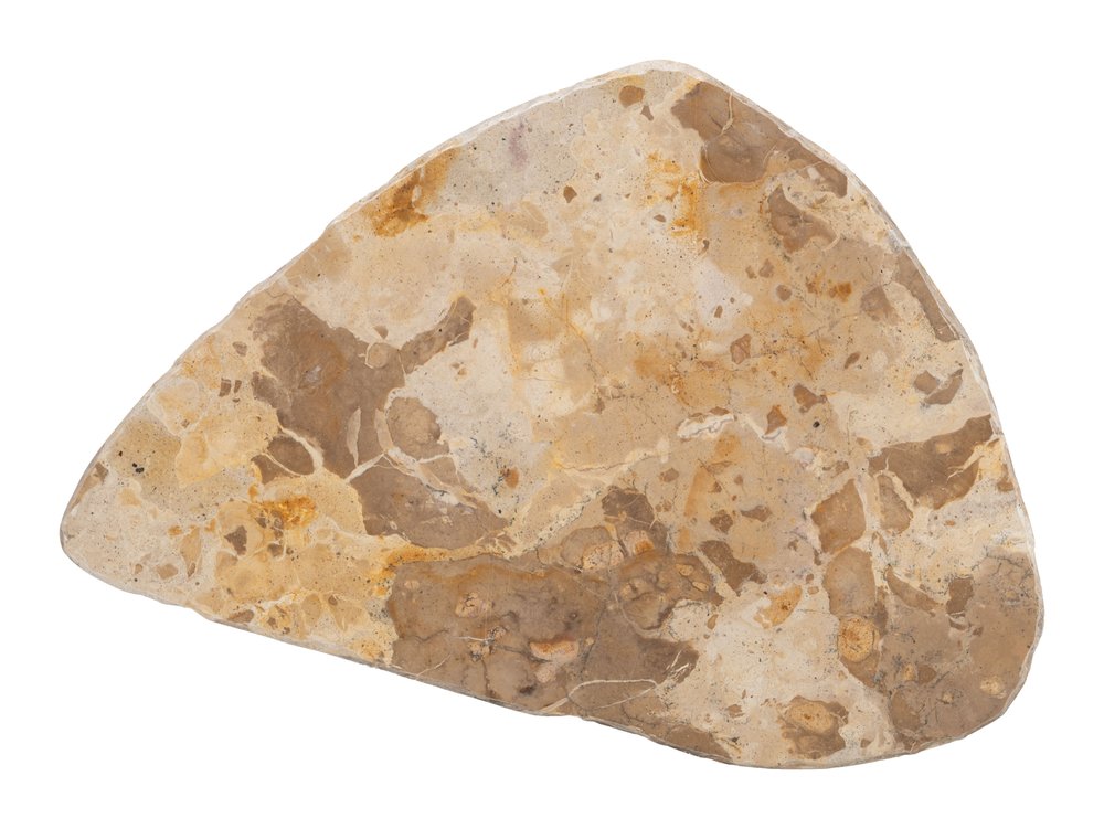 24" Natural Marble Pedestal End Table