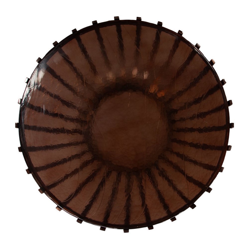 33" Bronze Sand Cast Glass Round Coffee Table