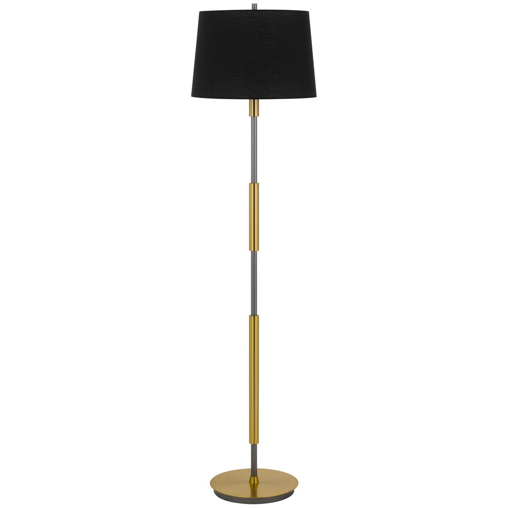 60" Brass Contemporary Floor Lamp with Drum shade
