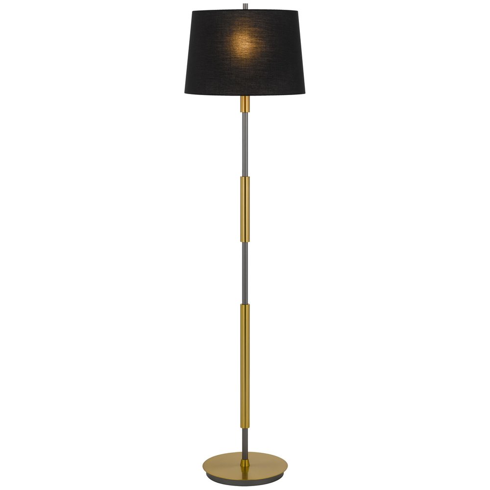 60" Brass Contemporary Floor Lamp with Drum shade