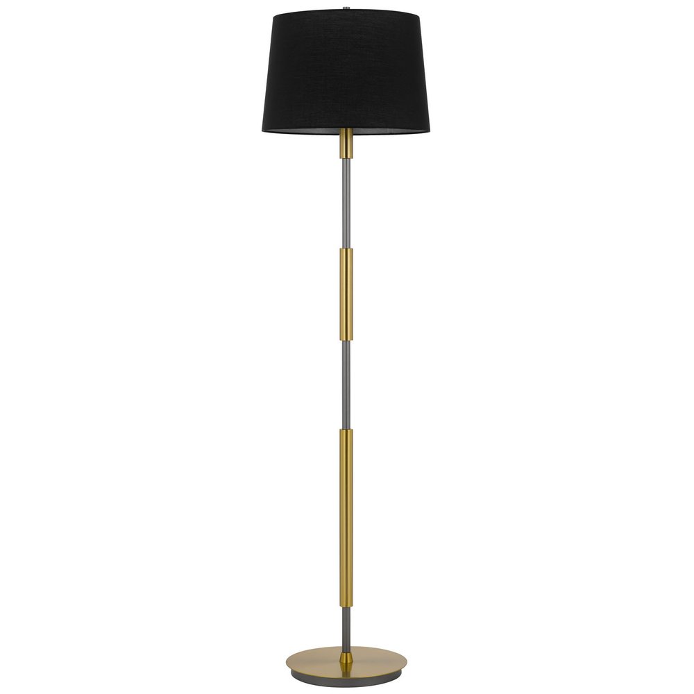 60" Brass Contemporary Floor Lamp with Drum shade