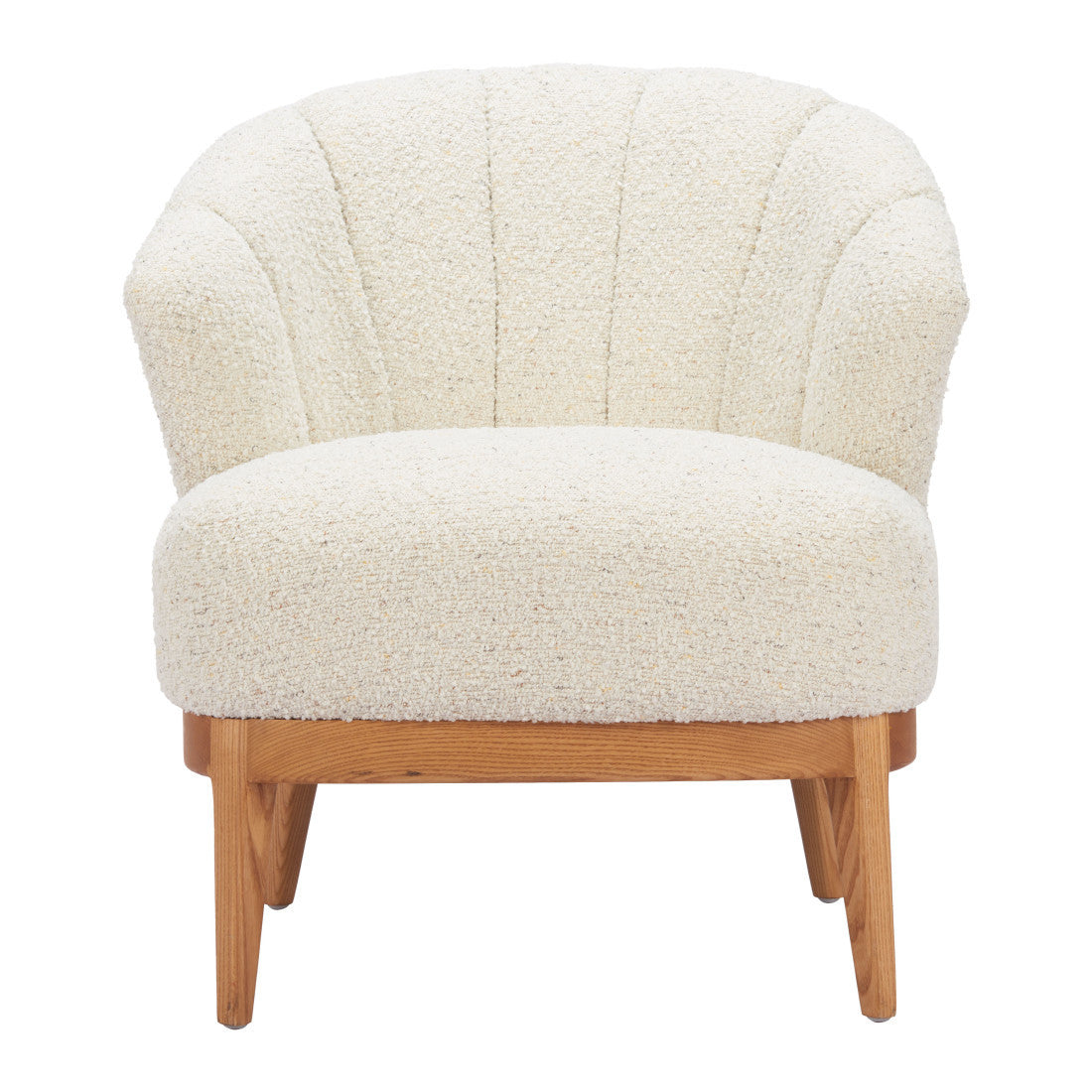 29" Beige Shell Barrel Chair