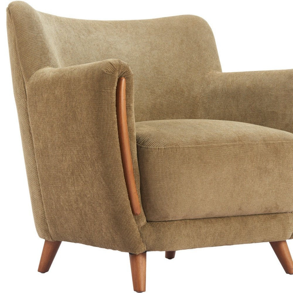34" Green Flared Arm Wingback Chair