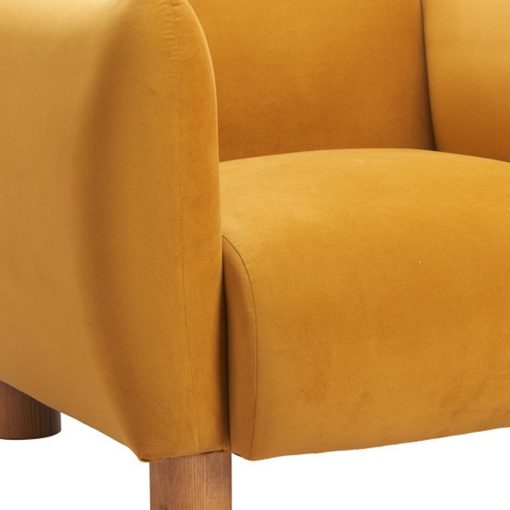 36" Mustard Yellow Pillow Curved Club Chair