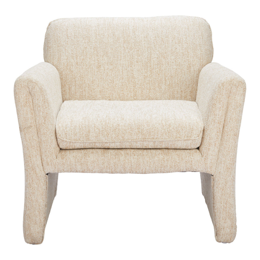 33" Beige Fold Arm Accent Chair