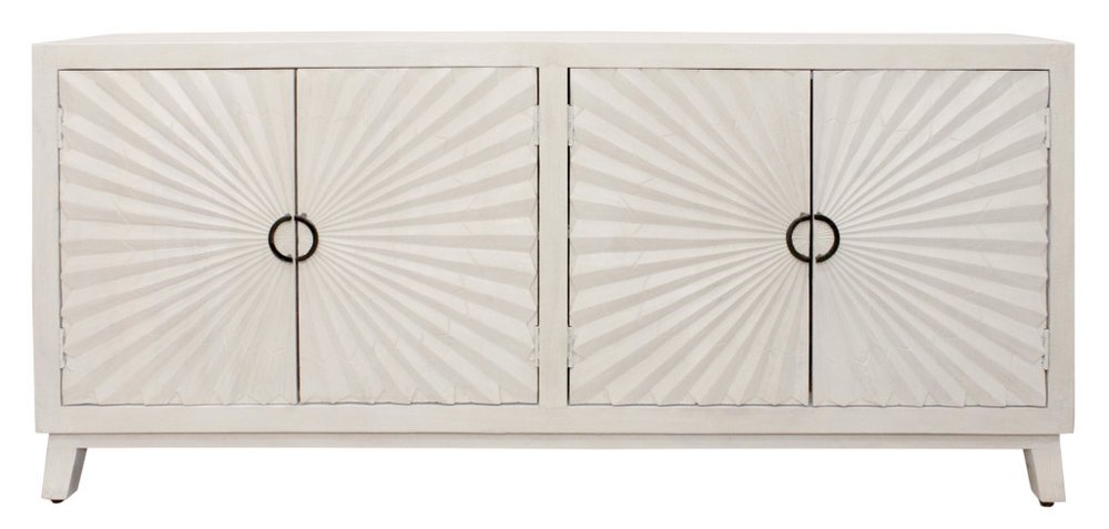 76" Ivory Sunburst Sideboard