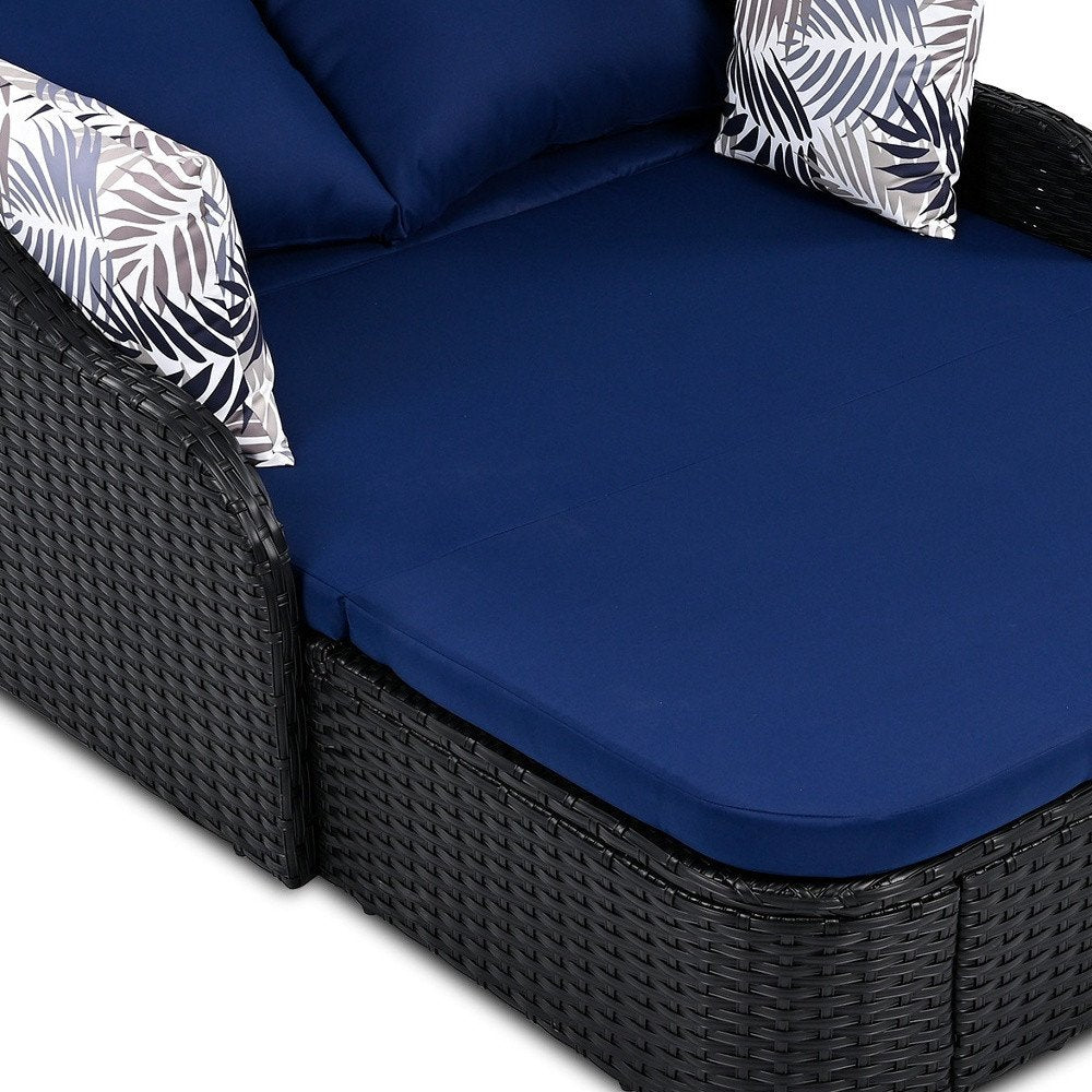 48" Rattan Outdoor Daybed with Canopy