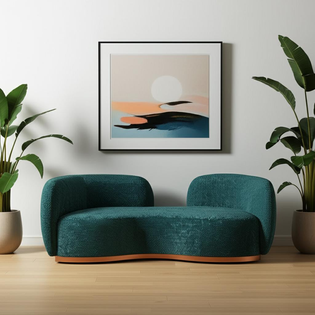 86" Teal Jamela Loveseat