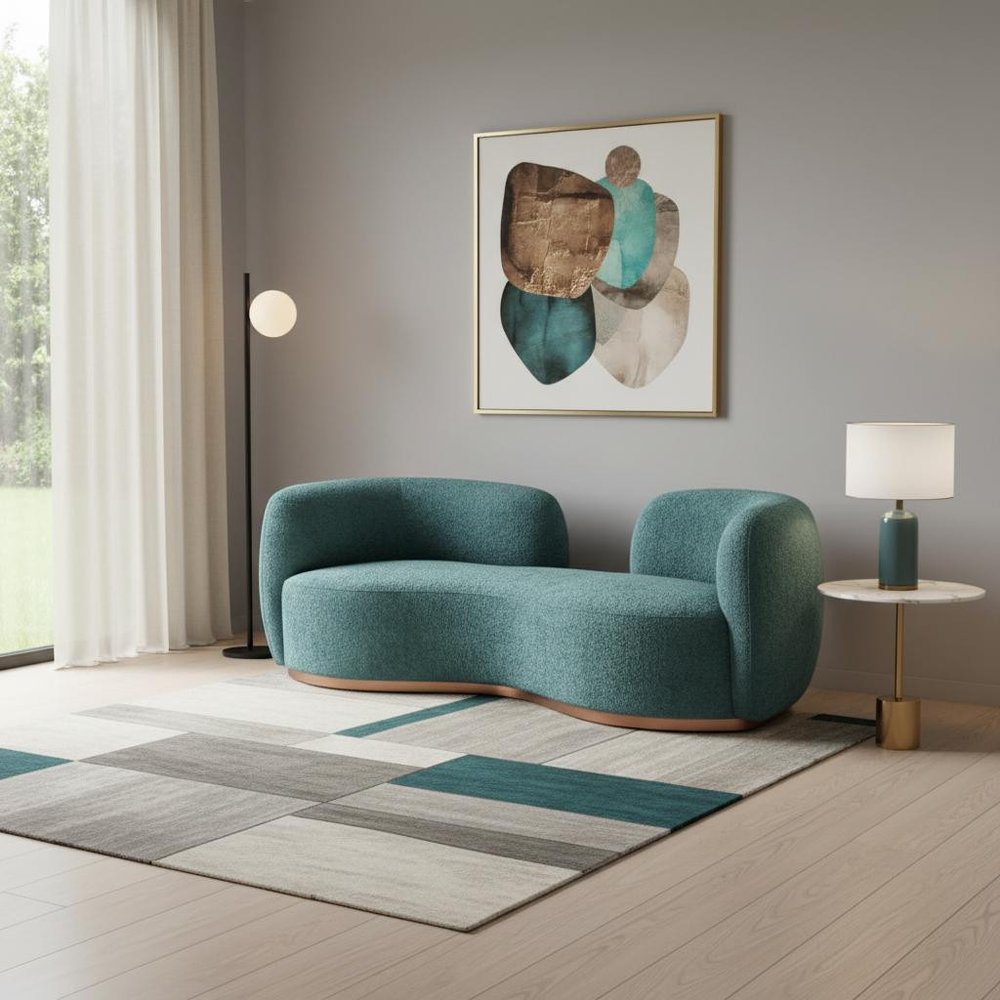 86" Teal Jamela Loveseat