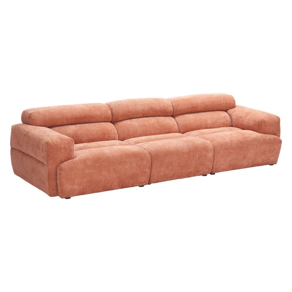 108" 3 pc. Orange Modular Sectional Sofa
