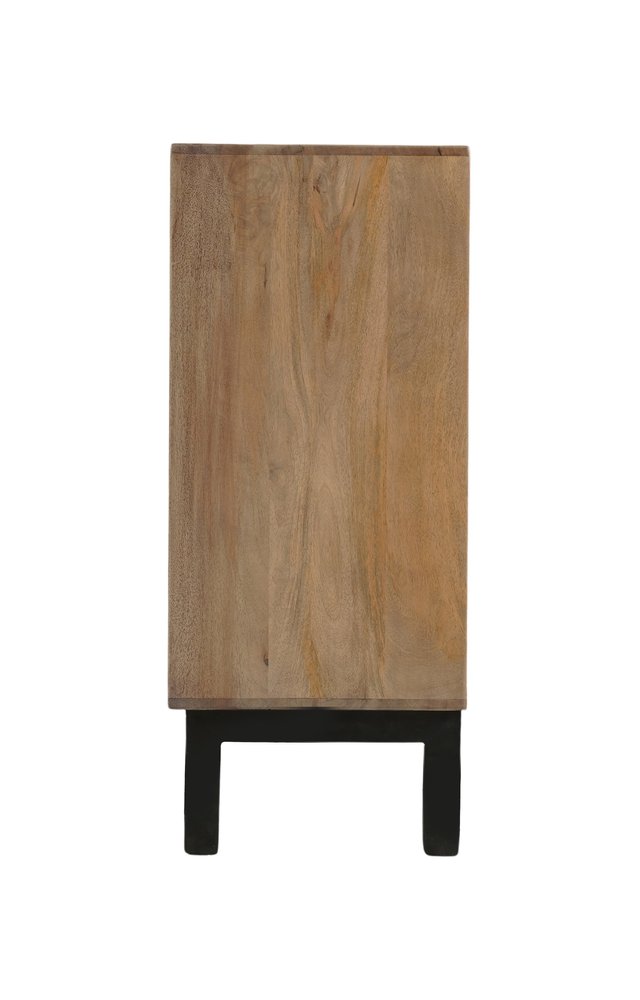 80" Brown Geometric Wood Sideboard