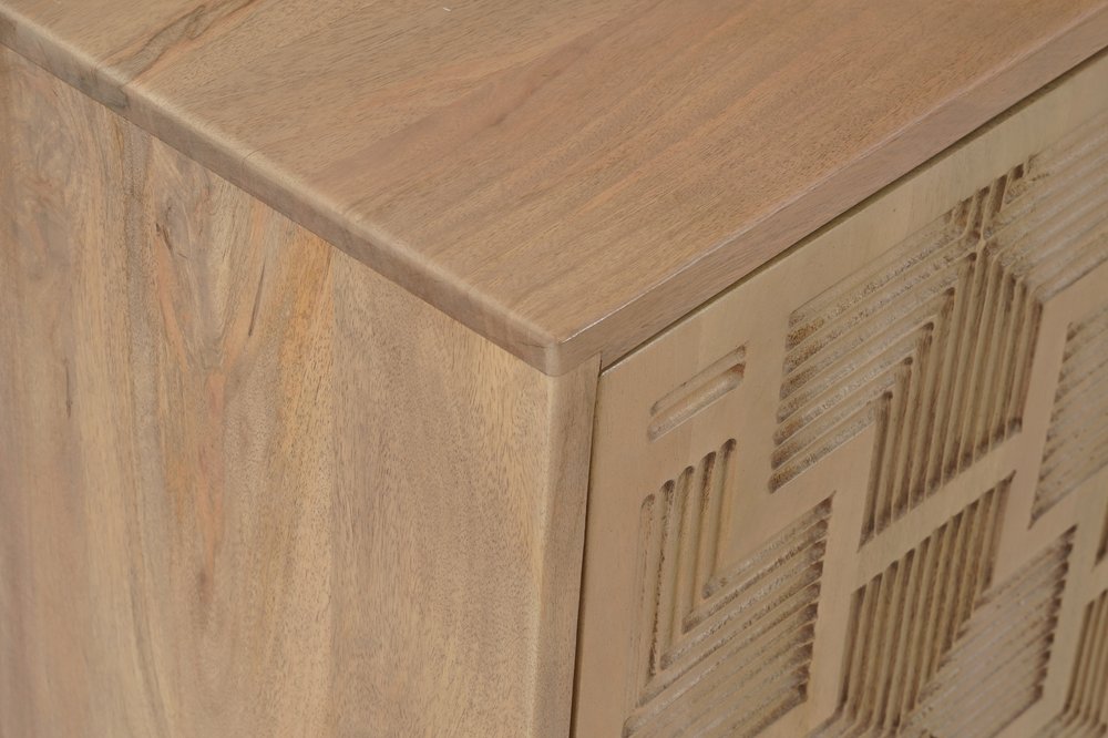80" Brown Geometric Wood Sideboard