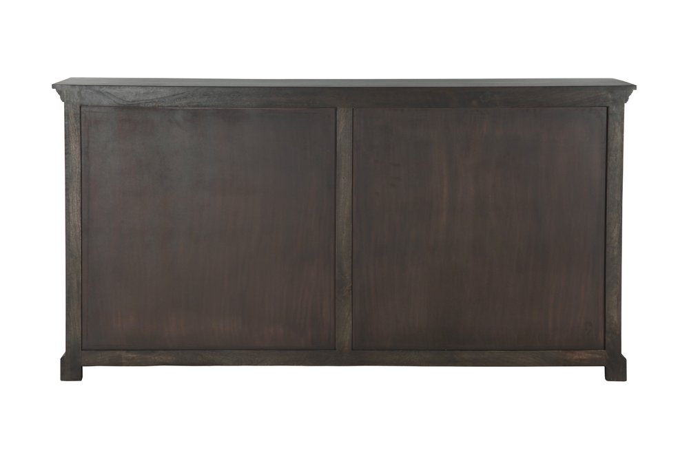 72" Dark Brown Shutter Doors Sideboard
