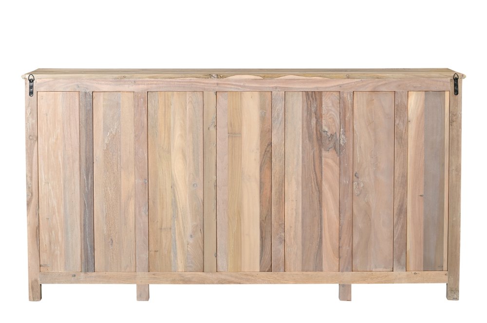 74" Natural Wood Floral Carved Sideboard