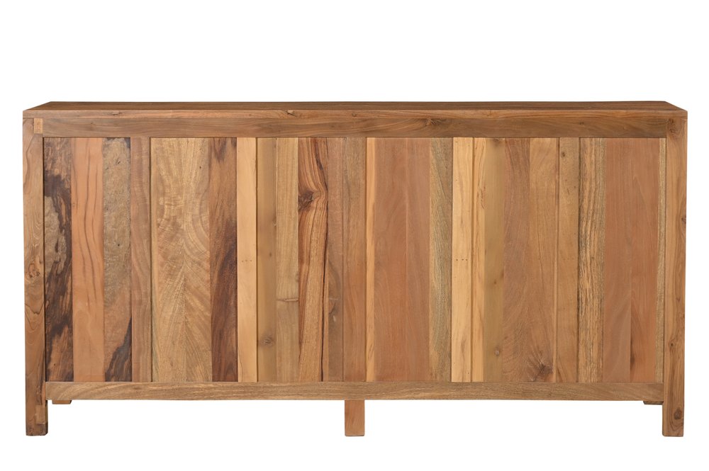 71" Brown Grate Doors Wood Sideboard