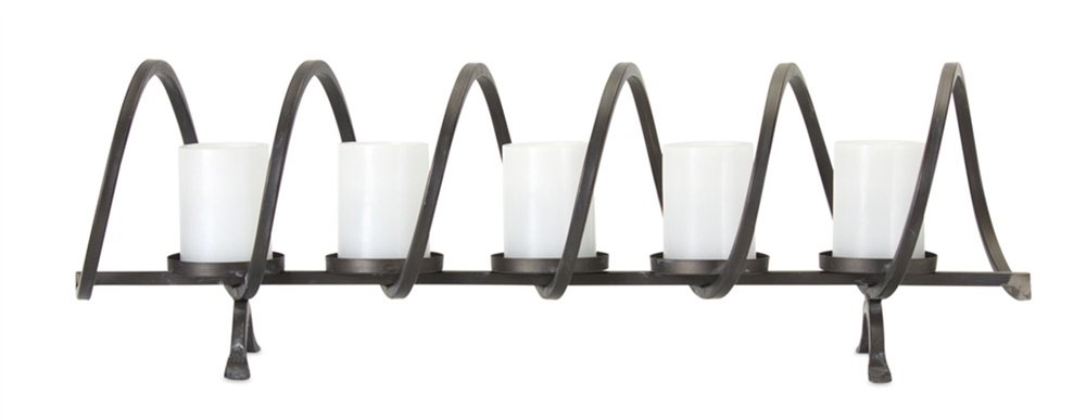 31" Black Gothic Trestle 5-Candle Holder