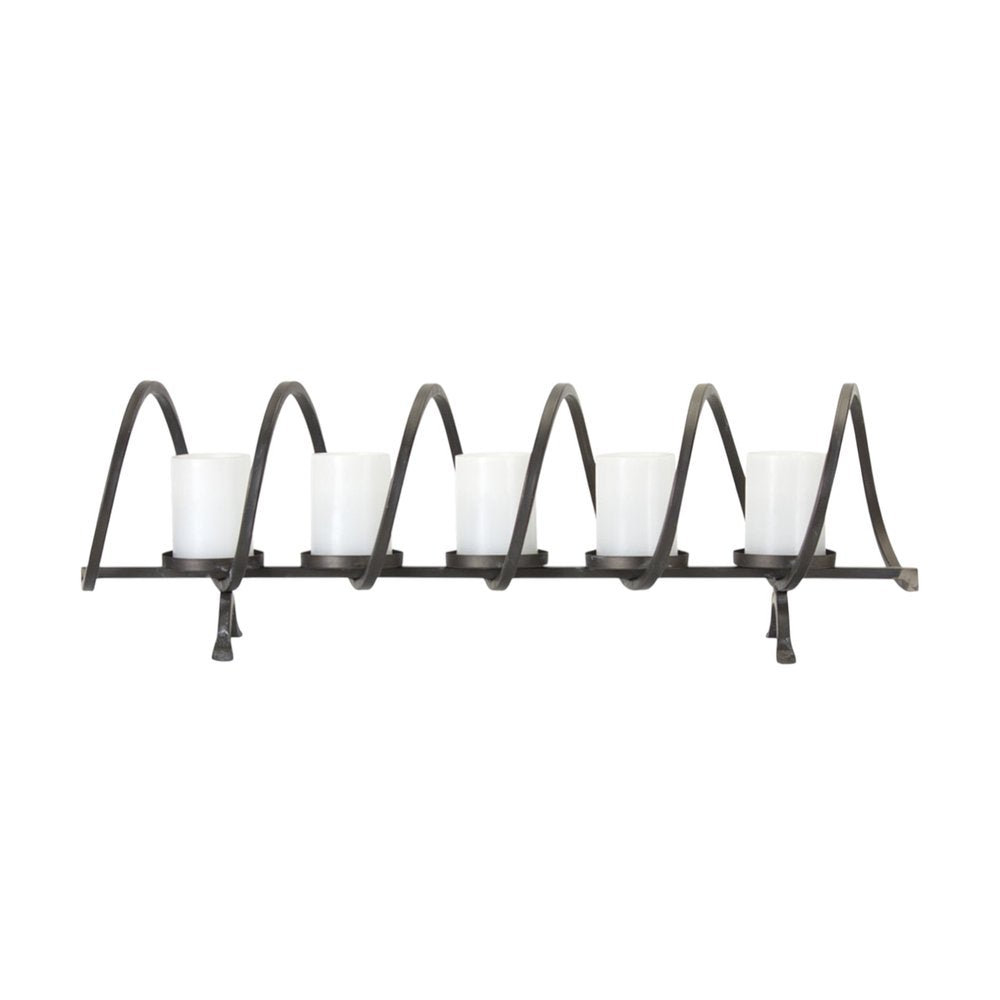 31" Black Gothic Trestle 5-Candle Holder