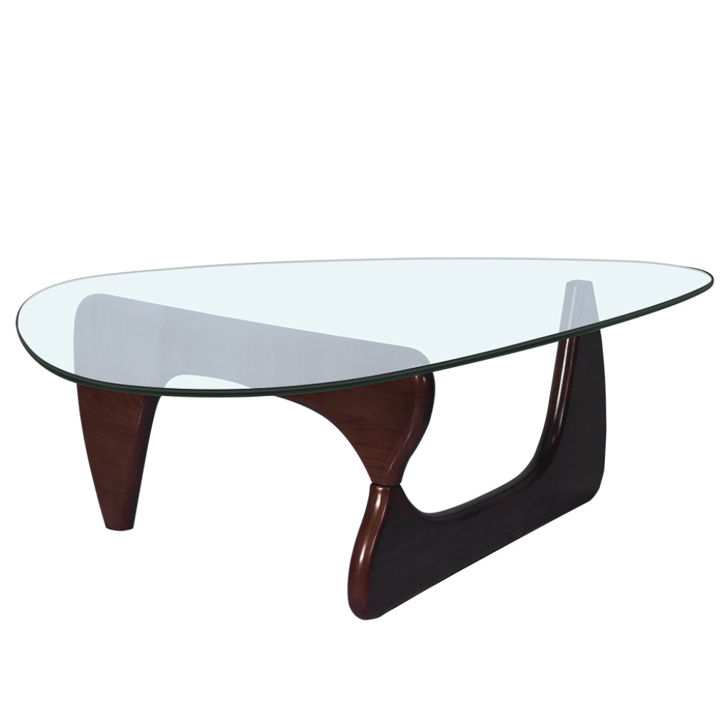 54" Abstract Mid-Century Natural Wood Coffee Table