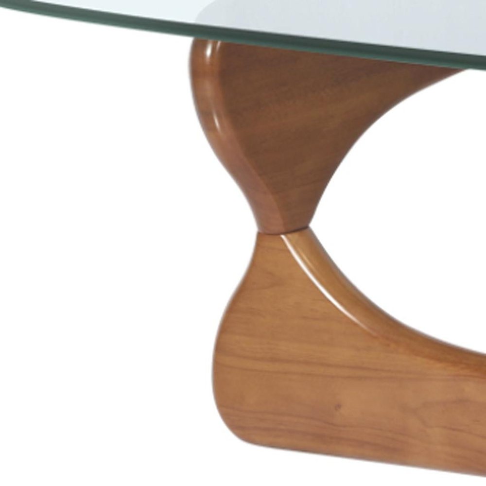 54" Brown Boomerang Mid-Century Coffee Table