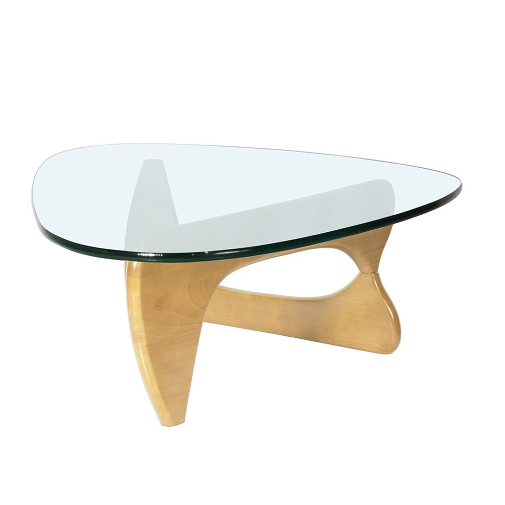 54" Abstract Mid-Century Natural Wood Coffee Table