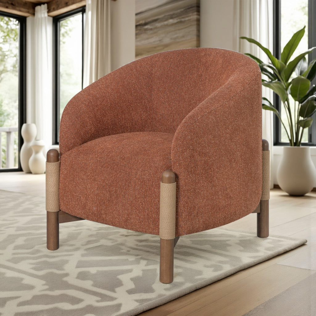 30" Brown Stormy Barrel Chair