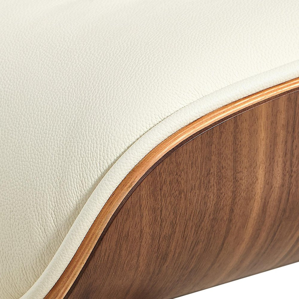 27" Mid-Century Tufted Leather Lounge Chair