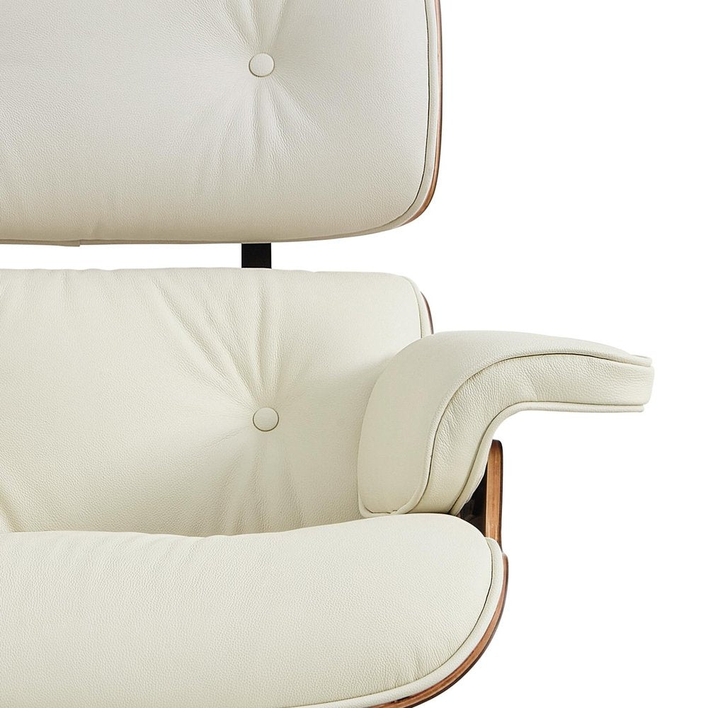 27" Mid-Century Tufted Leather Lounge Chair