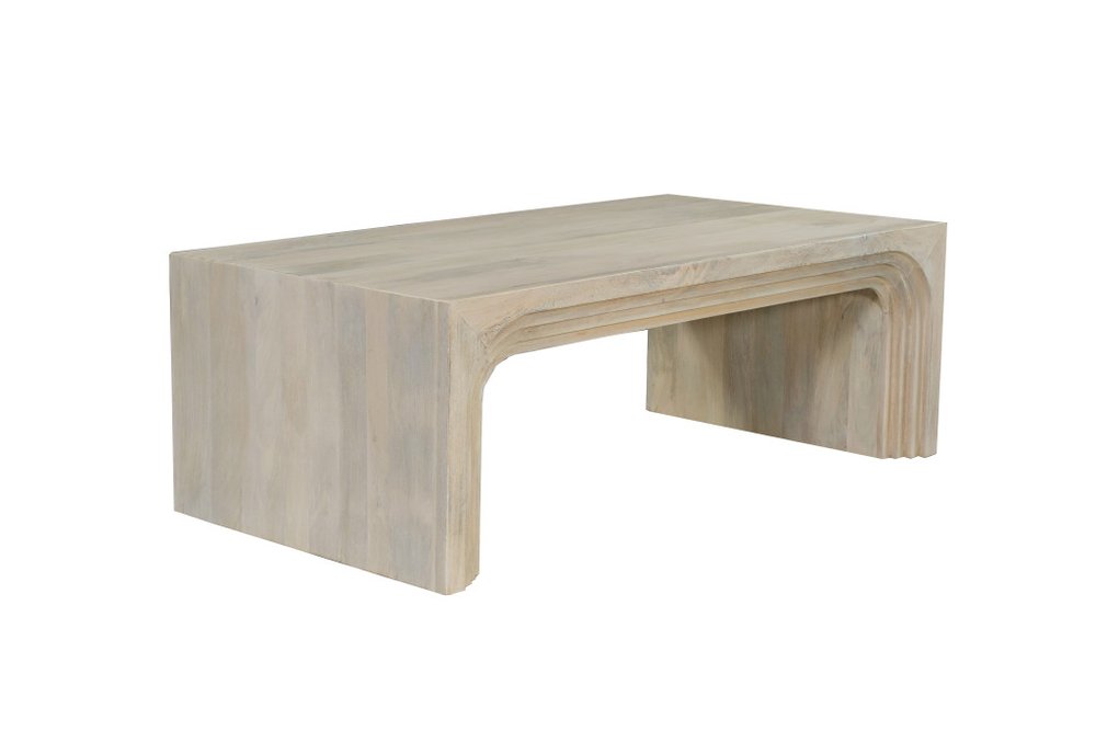 51" White Wood Arches Coffee Table