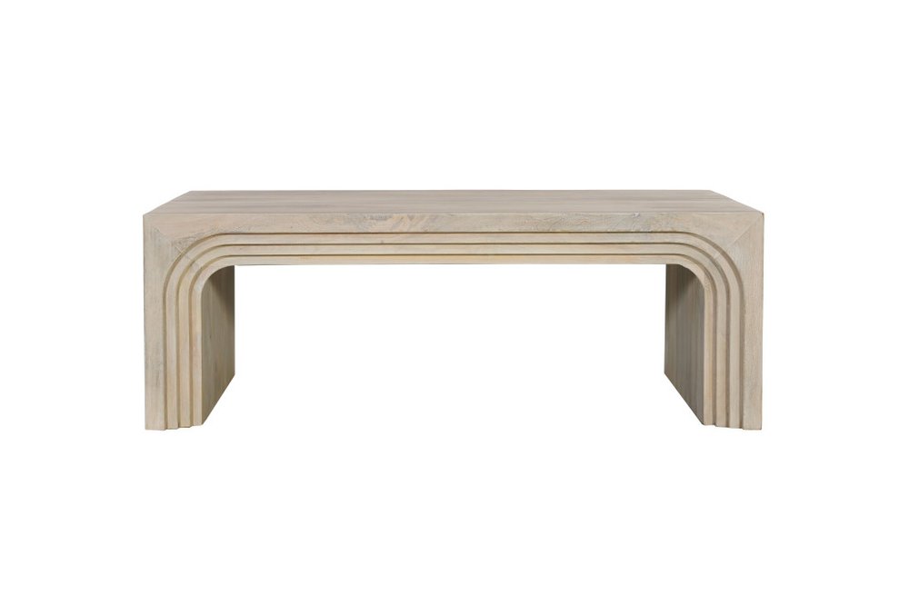 51" White Wood Arches Coffee Table